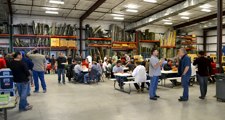 Staff gathering in Building 4